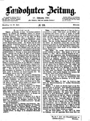 Landshuter Zeitung Samstag 20. Juni 1863