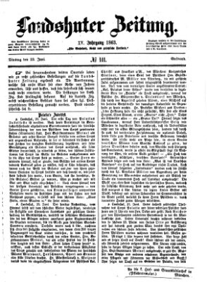 Landshuter Zeitung Dienstag 23. Juni 1863