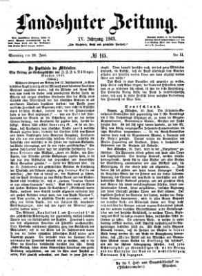 Landshuter Zeitung Sonntag 28. Juni 1863