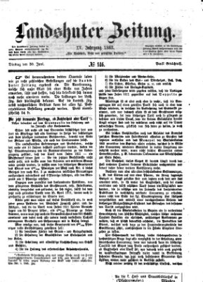 Landshuter Zeitung Dienstag 30. Juni 1863