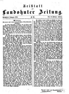 Landshuter Zeitung Montag 16. Februar 1863