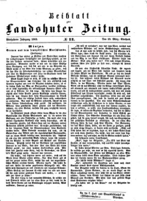 Landshuter Zeitung Montag 23. März 1863