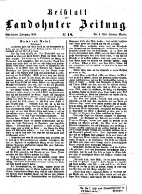 Landshuter Zeitung Montag 4. Mai 1863