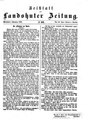 Landshuter Zeitung Montag 29. Juni 1863