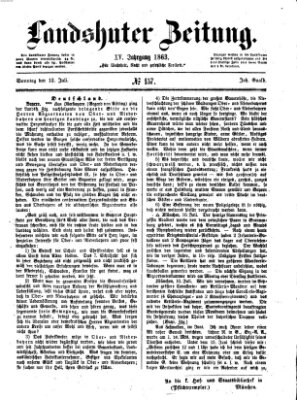 Landshuter Zeitung Sonntag 12. Juli 1863