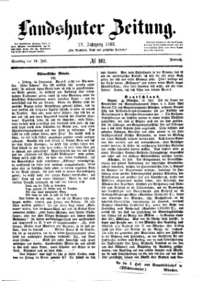 Landshuter Zeitung Samstag 18. Juli 1863