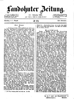 Landshuter Zeitung Samstag 1. August 1863