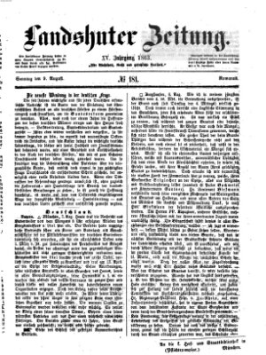 Landshuter Zeitung Sonntag 9. August 1863