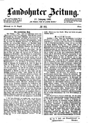 Landshuter Zeitung Mittwoch 12. August 1863