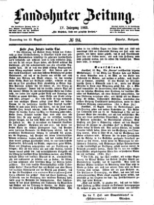 Landshuter Zeitung Donnerstag 13. August 1863