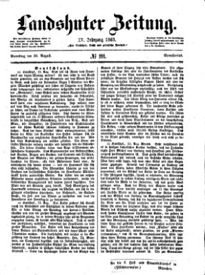 Landshuter Zeitung Samstag 22. August 1863