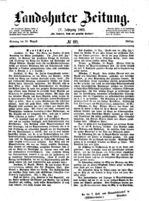 Landshuter Zeitung Sonntag 23. August 1863