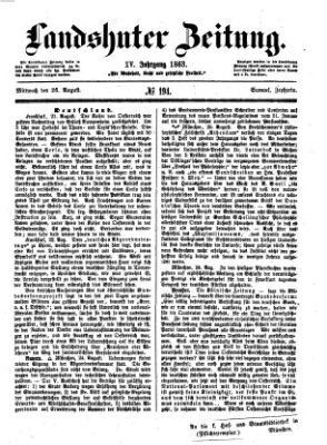 Landshuter Zeitung Mittwoch 26. August 1863