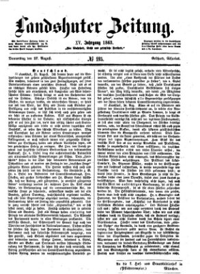 Landshuter Zeitung Donnerstag 27. August 1863