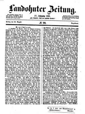 Landshuter Zeitung Freitag 28. August 1863