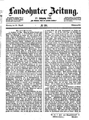 Landshuter Zeitung Sonntag 30. August 1863