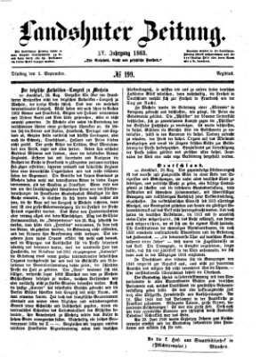 Landshuter Zeitung Dienstag 1. September 1863