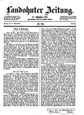 Landshuter Zeitung Freitag 4. September 1863