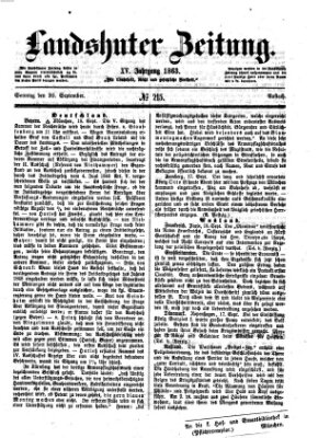 Landshuter Zeitung Sonntag 20. September 1863