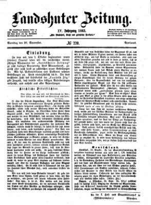 Landshuter Zeitung Samstag 26. September 1863