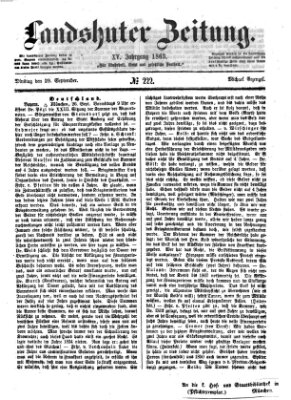 Landshuter Zeitung Dienstag 29. September 1863