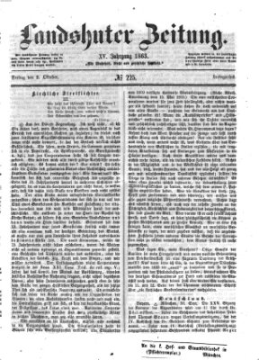 Landshuter Zeitung Freitag 2. Oktober 1863