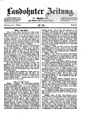 Landshuter Zeitung Samstag 3. Oktober 1863