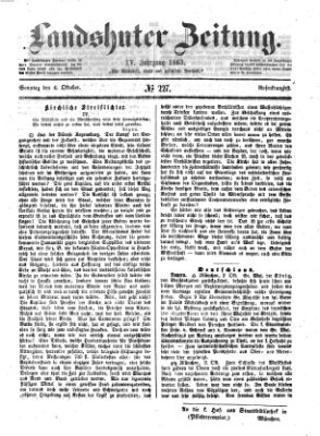 Landshuter Zeitung Sonntag 4. Oktober 1863