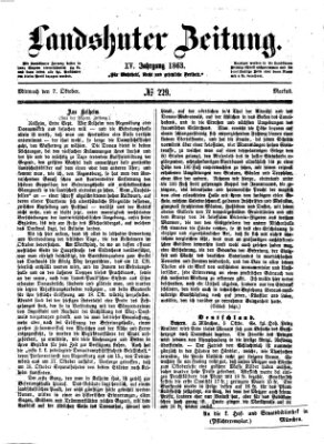 Landshuter Zeitung Mittwoch 7. Oktober 1863