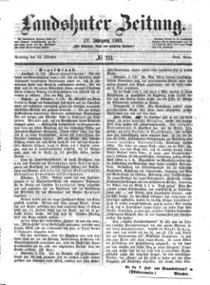 Landshuter Zeitung Sonntag 11. Oktober 1863