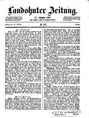 Landshuter Zeitung Freitag 16. Oktober 1863