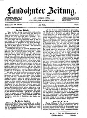 Landshuter Zeitung Mittwoch 21. Oktober 1863