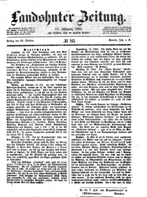 Landshuter Zeitung Freitag 23. Oktober 1863