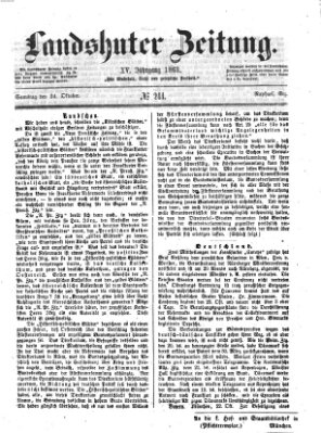 Landshuter Zeitung Samstag 24. Oktober 1863