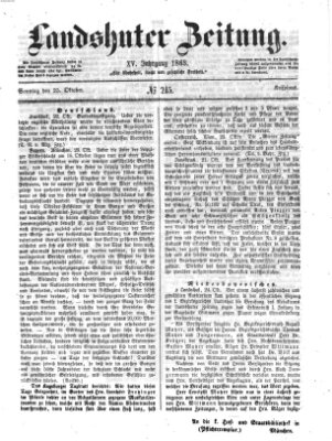 Landshuter Zeitung Sonntag 25. Oktober 1863