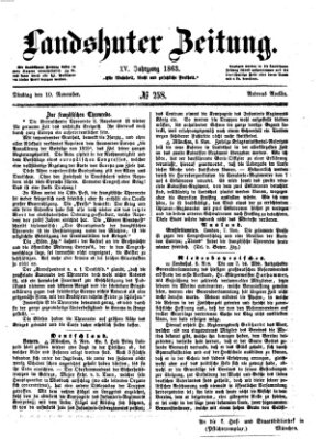 Landshuter Zeitung Dienstag 10. November 1863