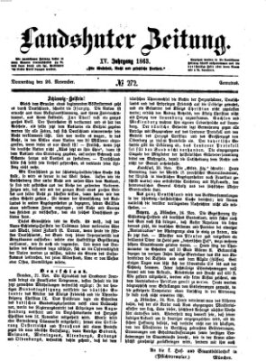 Landshuter Zeitung Donnerstag 26. November 1863