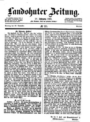 Landshuter Zeitung Sonntag 29. November 1863