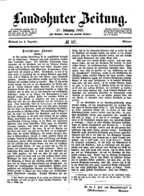 Landshuter Zeitung Mittwoch 2. Dezember 1863