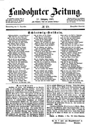 Landshuter Zeitung Donnerstag 3. Dezember 1863