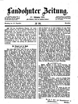 Landshuter Zeitung Samstag 19. Dezember 1863