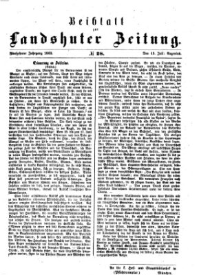 Landshuter Zeitung Montag 13. Juli 1863