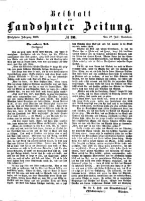 Landshuter Zeitung Montag 27. Juli 1863