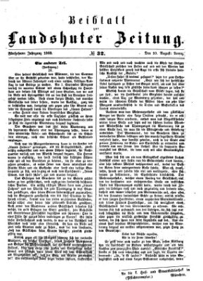 Landshuter Zeitung Montag 10. August 1863