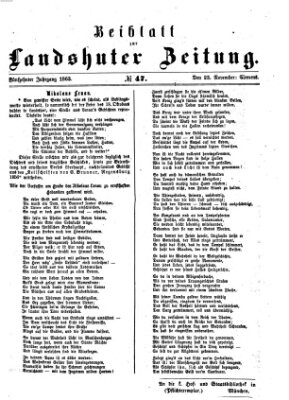 Landshuter Zeitung Montag 23. November 1863