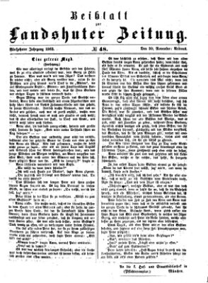 Landshuter Zeitung Montag 30. November 1863