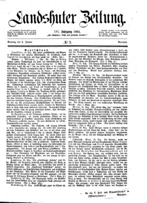 Landshuter Zeitung Sonntag 3. Januar 1864