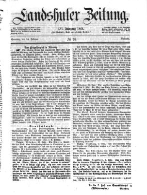 Landshuter Zeitung Sonntag 14. Februar 1864