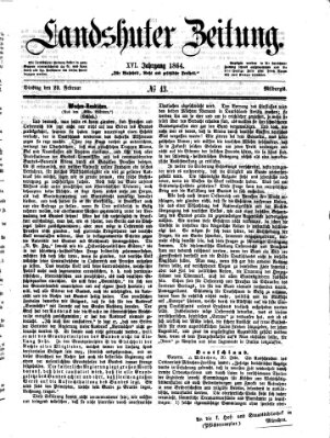 Landshuter Zeitung Dienstag 23. Februar 1864