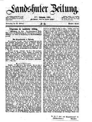 Landshuter Zeitung Donnerstag 25. Februar 1864